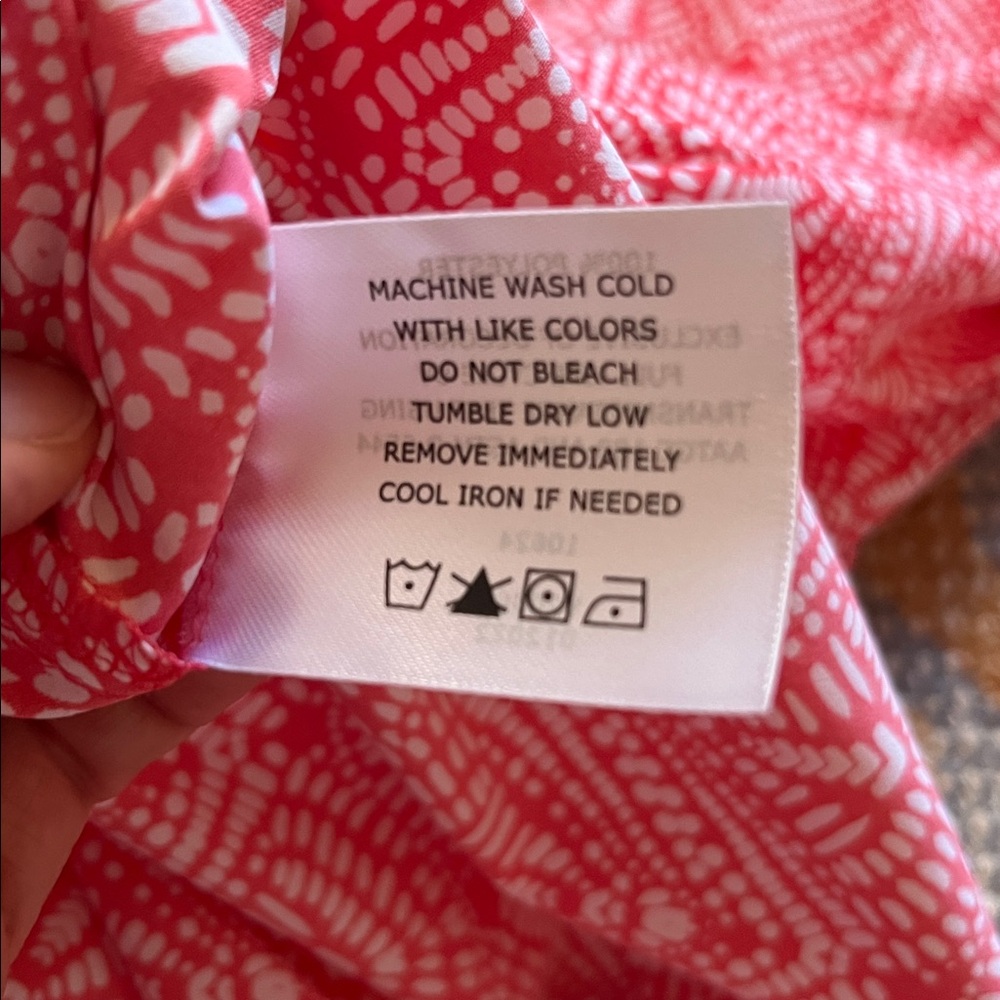 NWOT Coolibar Sun Protection Shift Dress Coral and White size xl - Picture 9 of 9